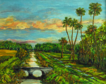 Lagoon Greenway Refuge,V.B., Oil, 11x14, Frame, $ 420