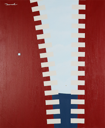 BLUE SKY IN THE FASTENER 3   500mm*606mm   F12   2021  acrylic on canvas, wood