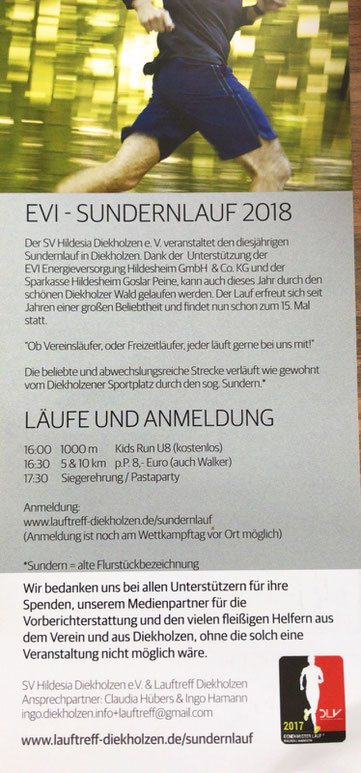 Flyer Sundernlauf 2017 Diekholzen