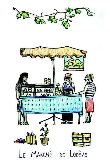 Illustration du marché de Lodève