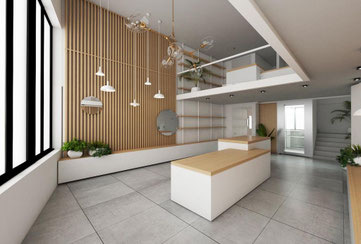 Parterul clădirii include un spațiu comercial modern 