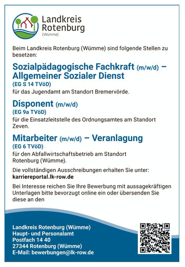 Stellenangebote ROW aktuell August September 2024
