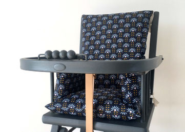 coussin de chaise haute bleu marine