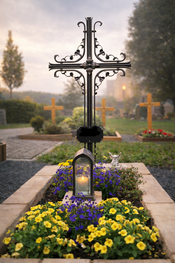 geschmiedetes Grabkreuz "Ruhe"