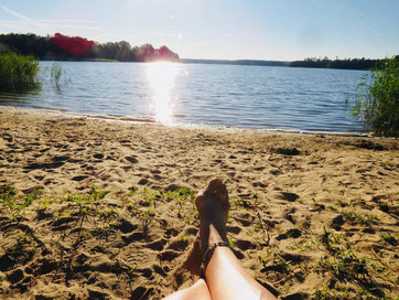 Drewensee, Badestrand am Morgen