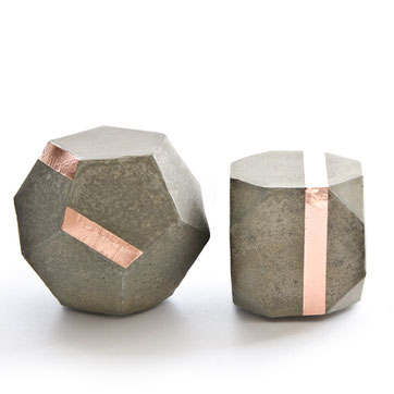 Sandy Concrete Copper Modular Sculpture Set by PASiNGA