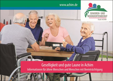 Abbildung der Titelseite - Flyer Gesellige Treffen 2024 - Herausgeber SeBe-Beirat der Stadt Achim