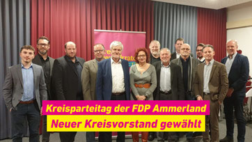 Kreisvorstand mit Horst Kortlang MdL (vlnr: Lukas Bockmeyer, Torsten Kuck, Michael Koch, Hartmut Bruns, Horst Kortlang, Evelyn Fisbeck, Uwe Ewen, Dr. Horst-Herbert Witt, Andre Büsing, Burkhard Jendrusch, Thies Engelbarts, Ralf Krallmann, Gerold Jendrusch)