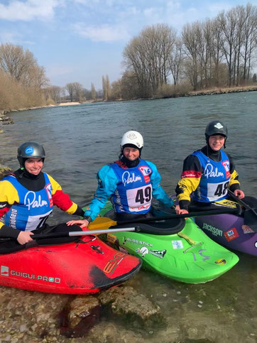 Das erste deutsche C1 Damen Team, V.l.n.r.: Lucia Hacker, Anne Sommerauer, Anica Schacher, Foto: Reimar Staufenberg