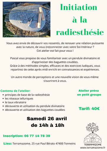 Atelier radiesthésie Terramazome 47