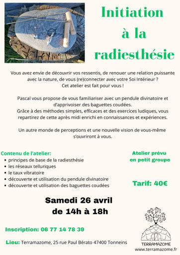 Atelier radiesthésie Terramazome 47