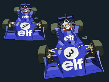 Patrick Depailler & Jody Scheckter by Muneta & Cerracín - Tyrrell 007