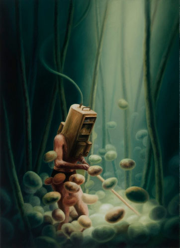 Michael Fieseler: Tiefe - Der Taucher, 2015, 70cm x 50cm, Öl auf Leinwand, ungerahmt Mitglieder: € 2800,- Nicht-Mitglieder: € 3000,-