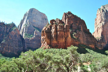 Felstürme im Zion Nationalpark im westen der USA