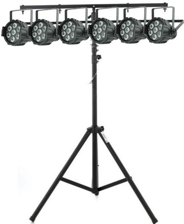 LED PAR set ausleihen mieten RGBW mit Stativ