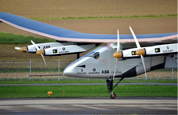 Die «Solar Impulse 2» hat zahlreiche Sponsoren. Bild: Wikimedia Commons