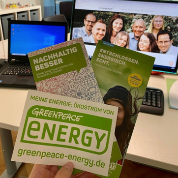 Flyer von Greenpeace Energy.