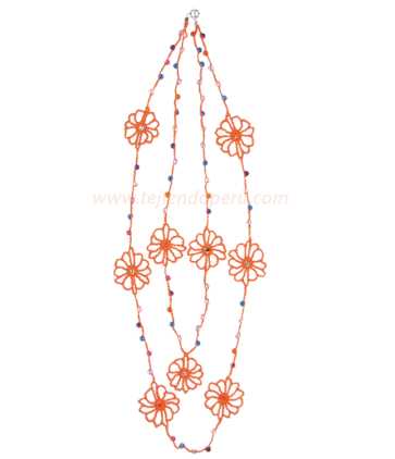 Cómo tejer un collar con flores y abalorios a crochet (necklace)