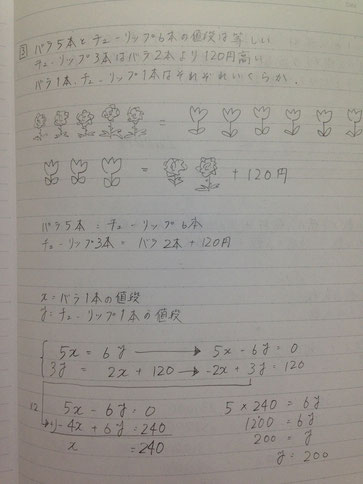 連立方程式でも文章題は絵図化して解く！