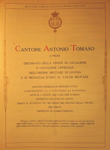 “Pagina dell' ALBO D'ORO DEI CADUTI DELLA GRANDE GUERRA - Liguria (vol IX)”