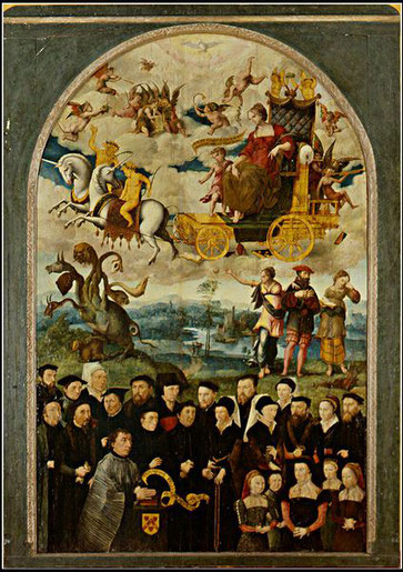  Augustin Cousin, Puy d'Amiens  Triumphe exquis au chevalier fidèle  Huile sur bois, Picardie, Amiens, 1548   Photo Musée de Picardie