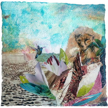 Sea vista II,  Collage auf Büttenpapier, 2018