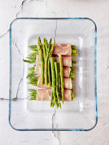 Groene asperges met Gandaham