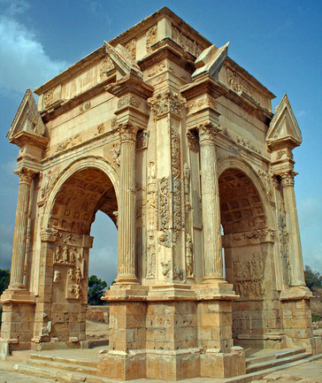 世界遺産「レプティス・マグナの考古遺跡（リビア）」のセプティミウス・セウェルス凱旋門