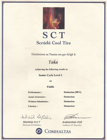 SCT diploma Scrúdú Ceol Tíre