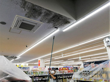 カビ除去作業中