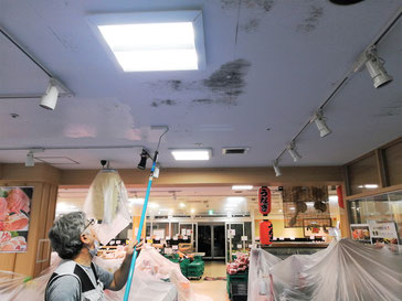 カビ除去作業中