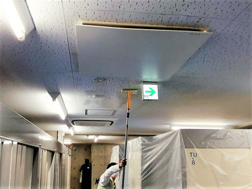 カビ除去作業中
