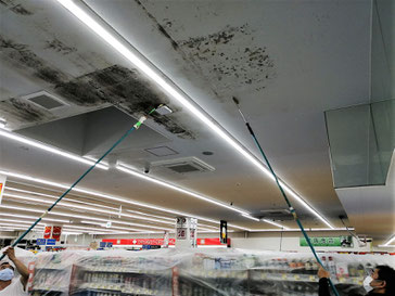 カビ除去作業中