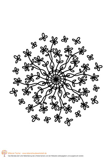 Blütenmandala-Vorlage zum Ausmalen für dein inneres Erblühen