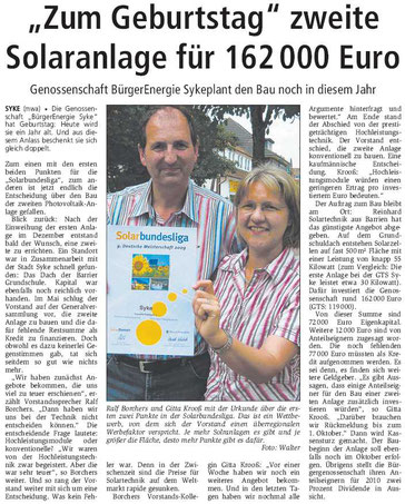 Kreiszeitung vom 4.9.2009
