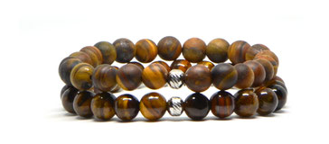 Duo de bracelets en oeil de tigre