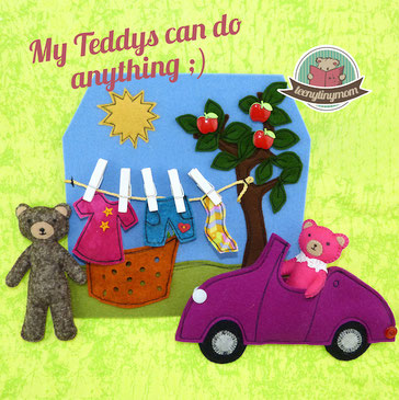 Freebook how to make a quiet book teddy hanging out laundry
