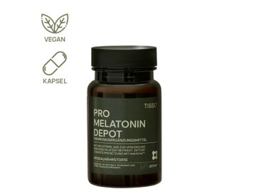 Tisso Pro Melatonin Depot mit retadiert freigesetztem Melatonin zur sanften Unterstützung eines gesunden Schlafs, unterstützt die natürliche Entgiftung