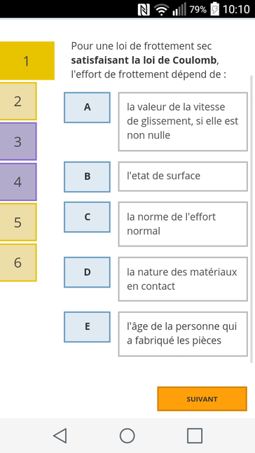 Interface élève : l’élève avance à son rythme ou à un rythme imposé