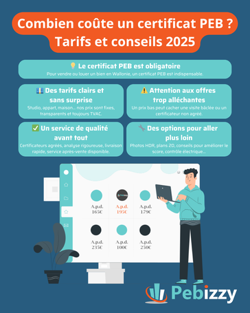 Combien coûte un certificat PEB en Wallonie ? Voici nos tarifs et conseils pour optimiser votre label PEB.