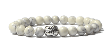 Bracelet en howlite et tête de bouddha