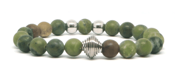 Bracelet homme pierres Jade vert 