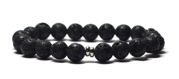 bracelet homme noir pierre de lave 