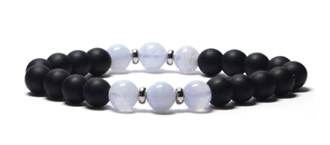 bracelet homme en Agate bleu cristal