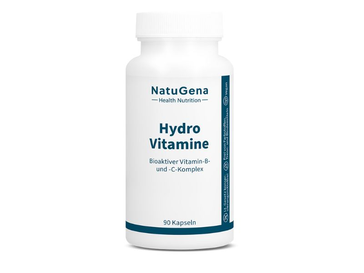 Hydro Vitamine von Natugena vollständiger Vitamin B-Komplex mit 14 Verbindungen, 300 mg Vitamin C pro Tagesdosis, Folsäure, Vitamin B12 und Biotin in bioaktiver Form