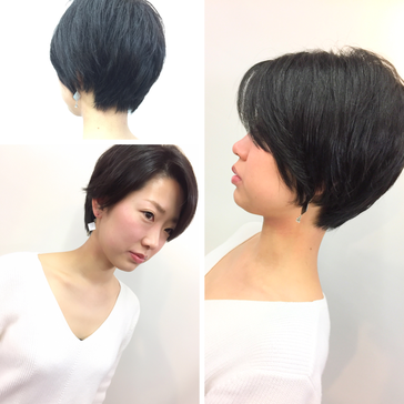 ショートカットのキモはえりあし 横浜・美容室・可愛い女性・ショートスタイル