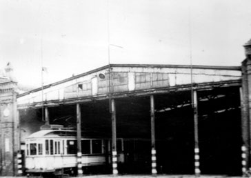 Dudweiler, Jägersfreude, Hauptstraße, Straßenbahndepot, 1950