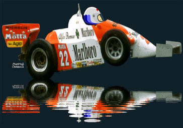 Mauro Baldi by Muneta & Cerracín - Mauro en su Alfa Romeo 179C del Marlboro Team Alfa Romeo