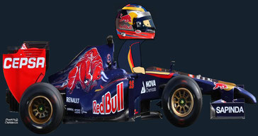 Jean-Éric Vergne by Muneta & Cerracín - Toro-Rosso-STR9 F1 de 2014