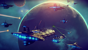 Dicke Raumkreuzer dürft ihr leider nicht selbst fliegen [Quelle: Hello Games]